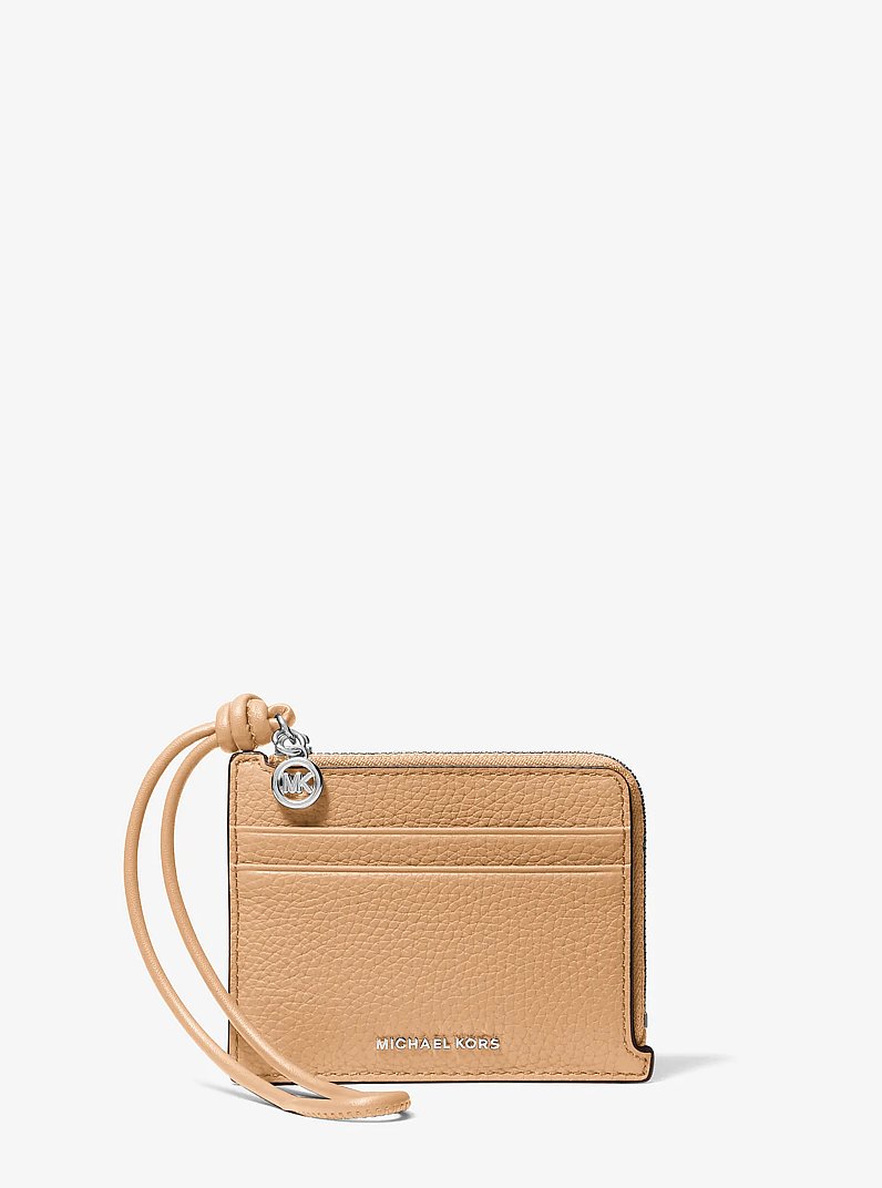 Petit porte-cartes Jet Set en cuir grain&eacute; &agrave; dragonne in CACAHU&Egrave;TE | Michael Kors
