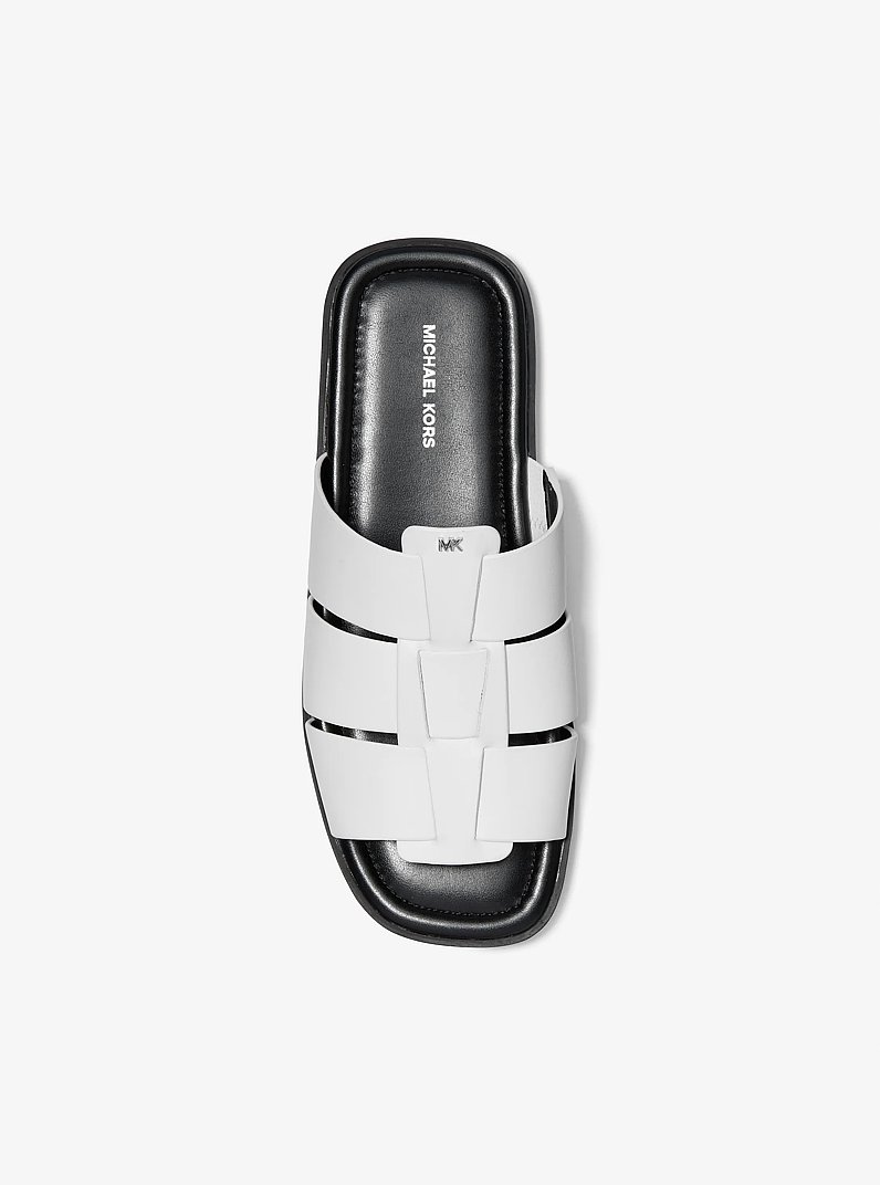 Sandale &agrave; enfiler Indy en cuir in BLANC OPTIQUE | Michael Kors