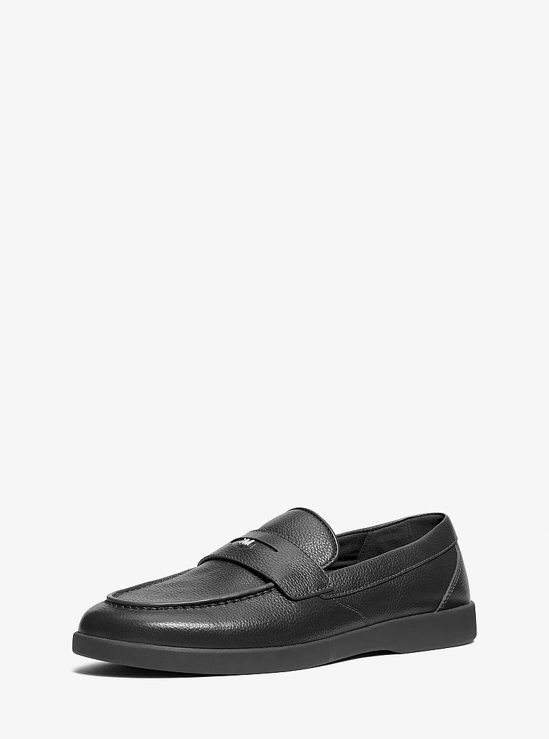 Wesley Pebbled Leather Loafer in BLACK | Michael Kors