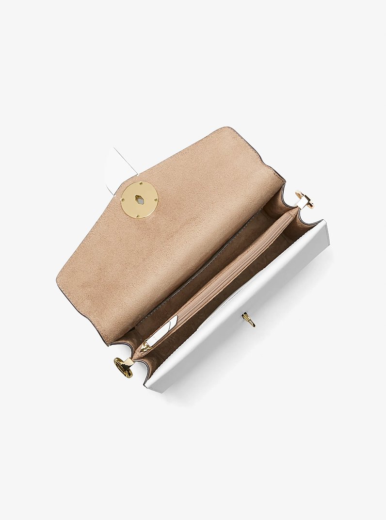 Sac &agrave; &eacute;paule Greenwich de taille moyenne en cuir Saffiano