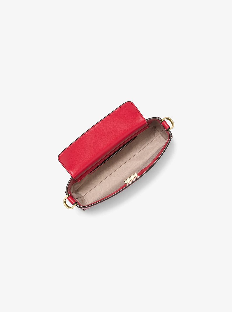 Bryant Small Signature Logo Convertible Pochette in CRIMSON | Michael Kors