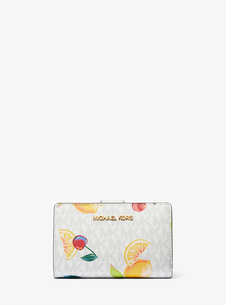 Jet Set Medium Fruit Print Logo Wallet