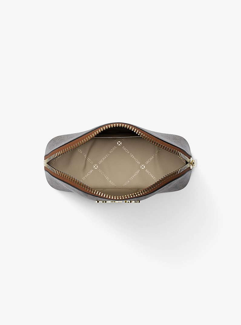 Trousse de toilette Jet Set de taille moyenne &agrave; logo Signature in BRUN | Michael Kors