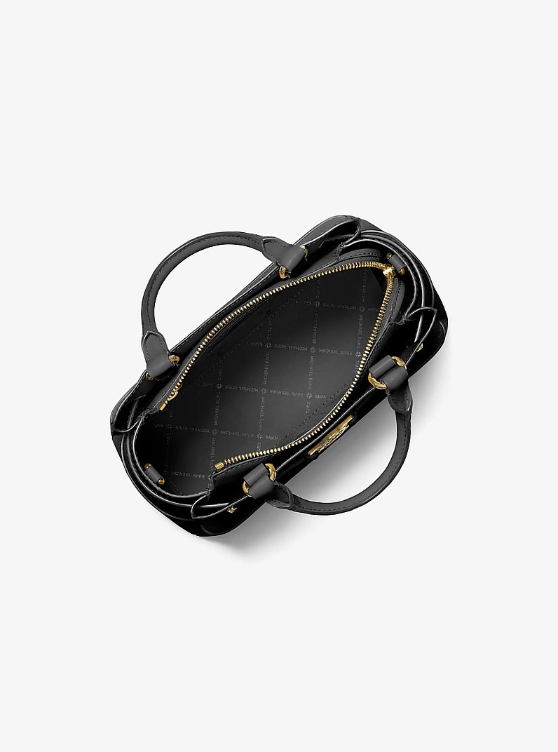 Reed Small Pebbled Leather Satchel in BLACK | Michael Kors
