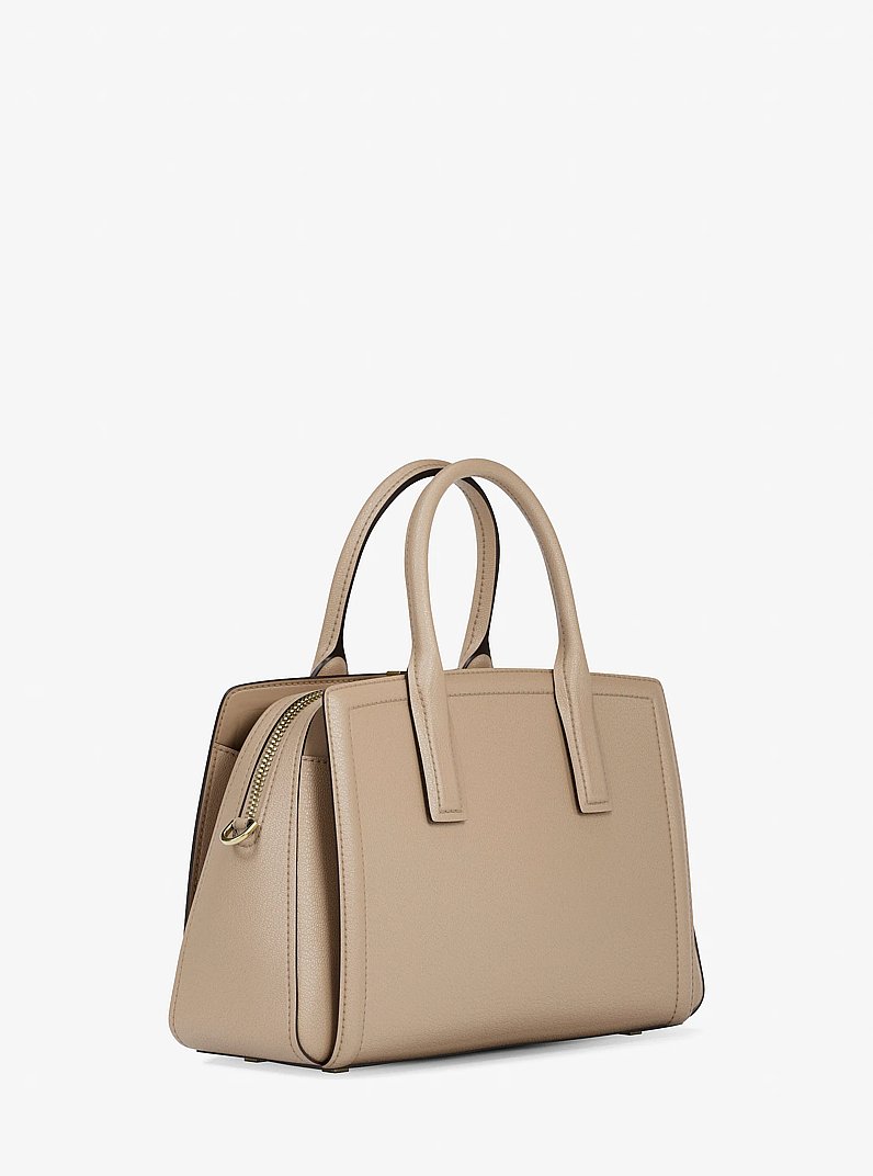 Laila Medium Leather Satchel in KHAKI | Michael Kors