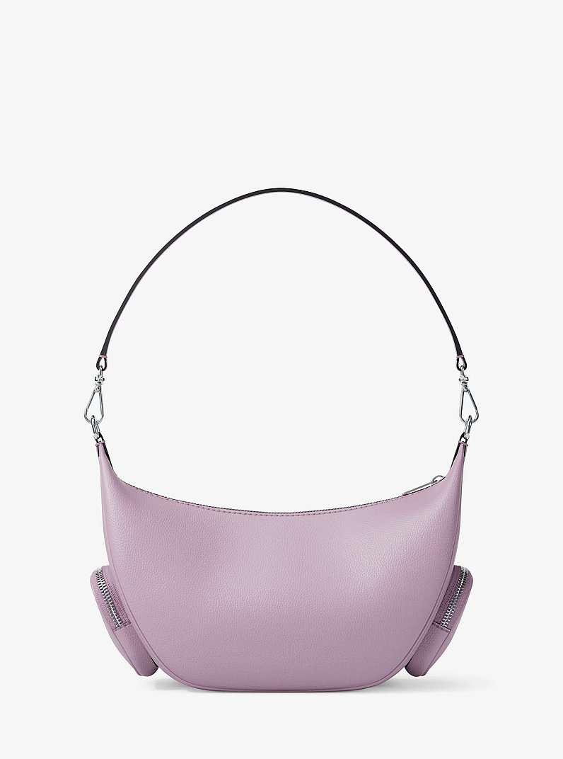 Sac &agrave; &eacute;paule convertible Merritt de taille moyenne en cuir grain&eacute; in QUARTZ P&Acirc;LE | Michael Kors