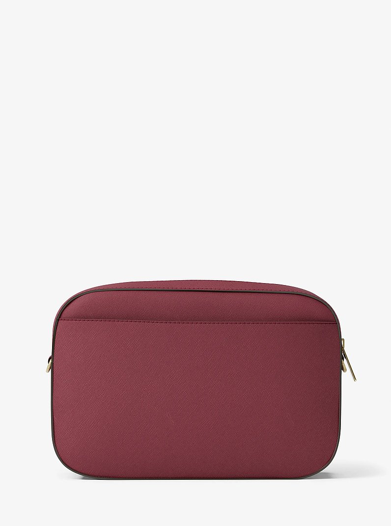 Jet Set Large Saffiano Leather Crossbody Bag in CHERRY | Michael Kors