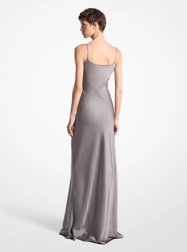 Satin Charmeuse Slip Gown in SLATE | Michael Kors
