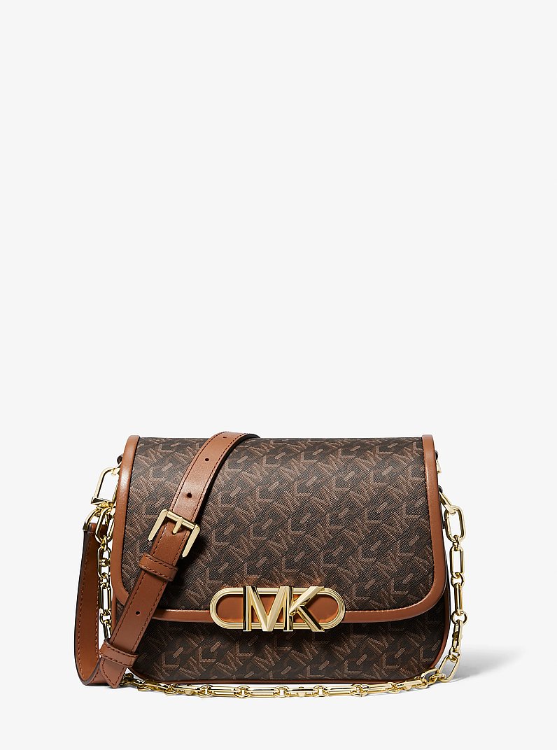 Parker Medium Empire Signature Logo Messenger Bag in BROWN/LUGGAGE | Michael Kors