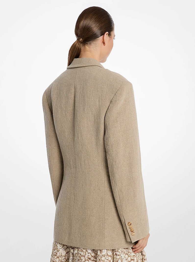 Blazer tallado en lino in C&Aacute;&Ntilde;AMO MELANGE | Michael Kors