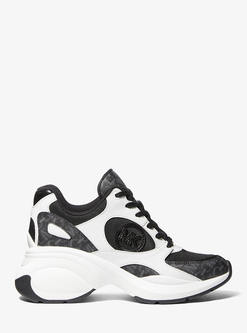 Sneaker Zuma aus Empire Signature-Logostoff und Mesh in SCHWARZ | Michael Kors
