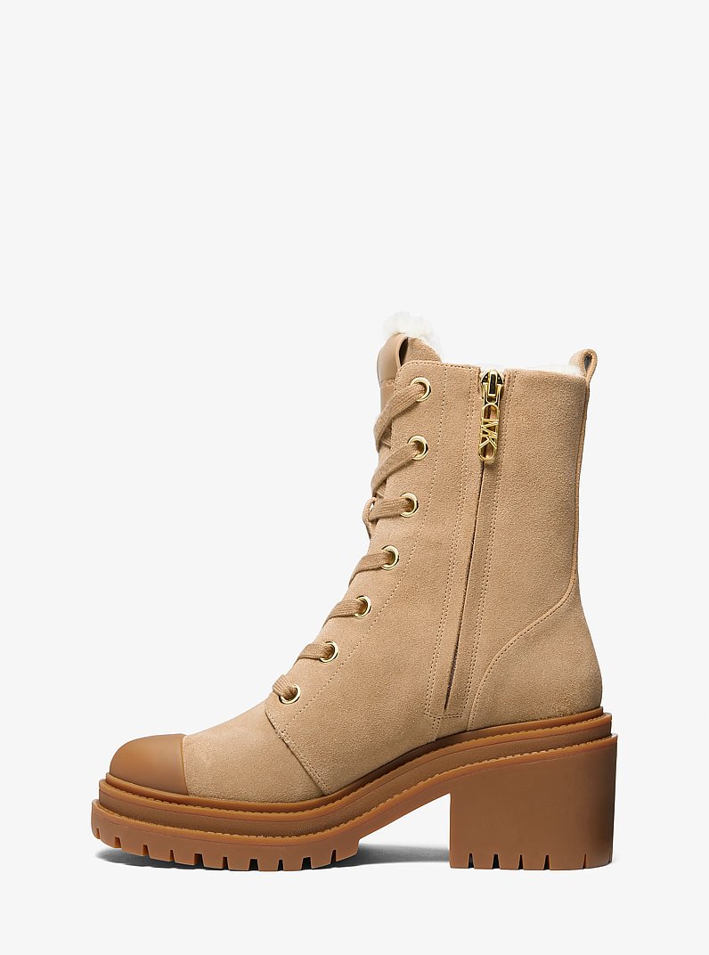 Hanley Suede Combat Boot in CAMEL | Michael Kors