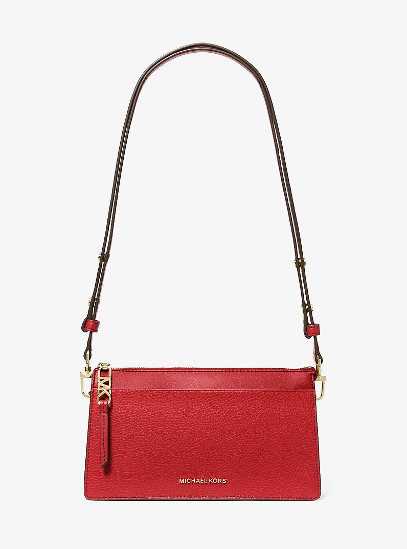 Empire Large Leather Convertible Crossbody Bag in CRIMSON | Michael Kors