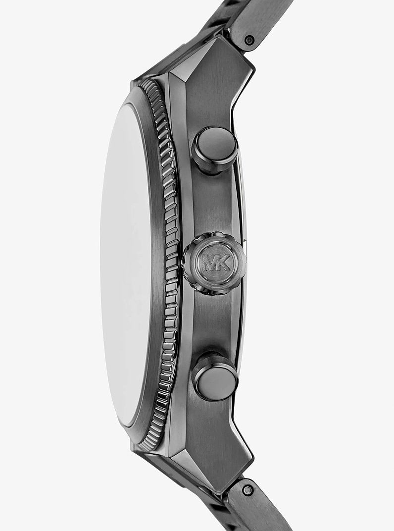 Oversized Panorama Two-Tone Watch in GUNMETAL | Michael Kors