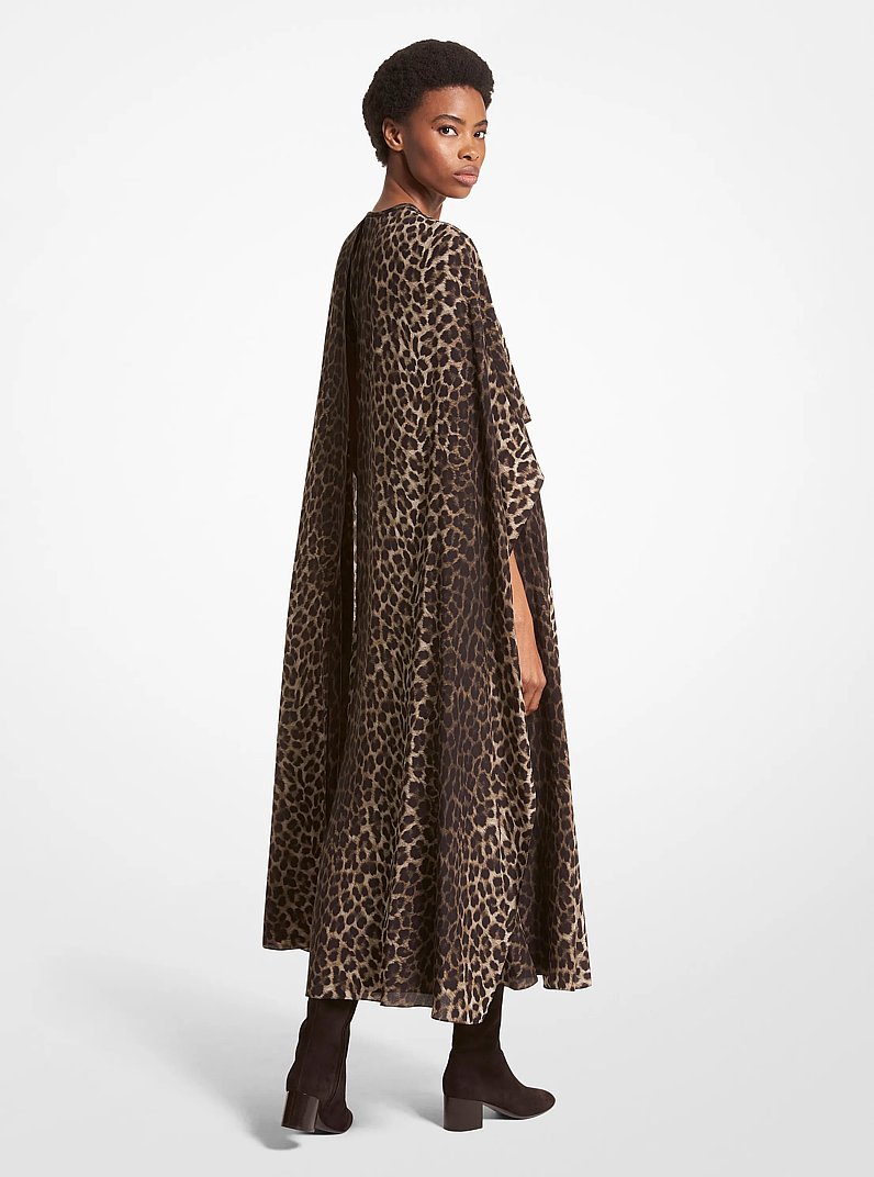 Leopard Silk Crepe De Chine Dress