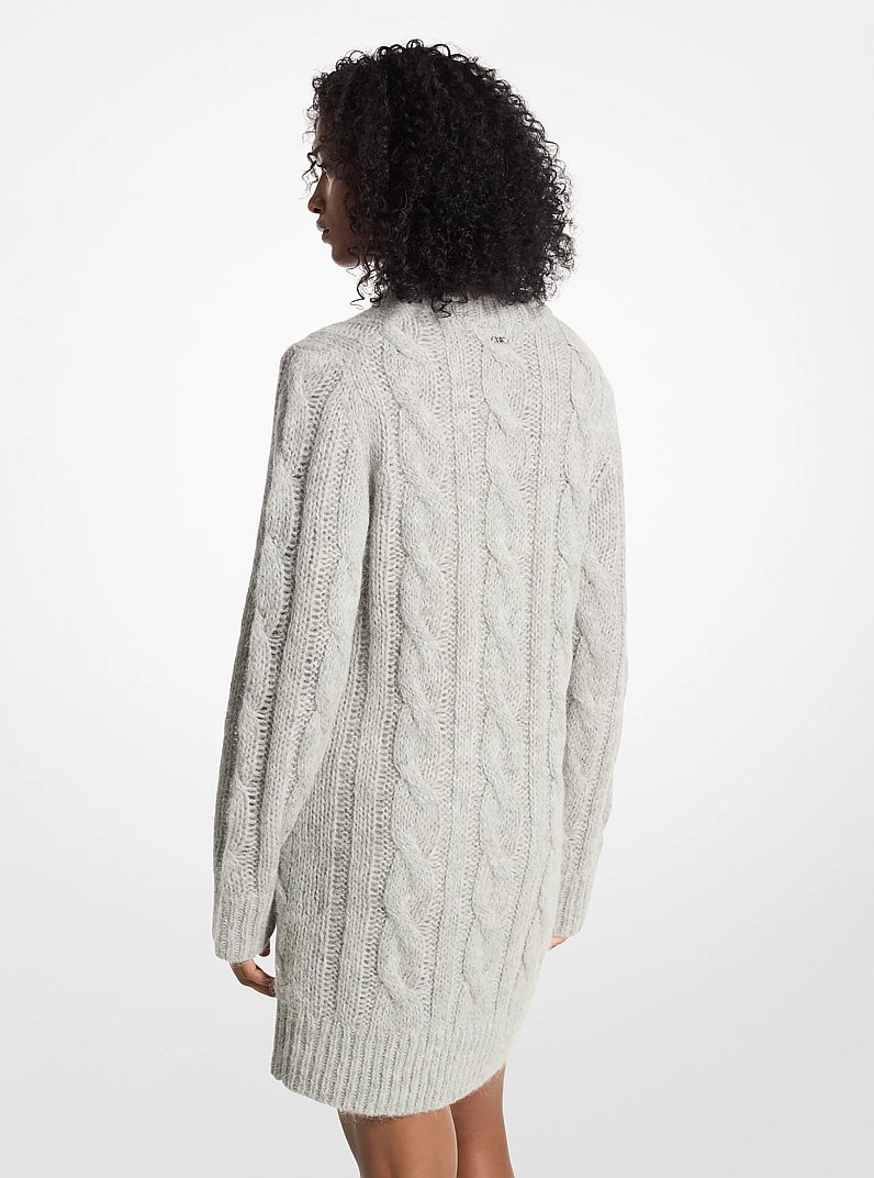 Cable Knit Alpaca Blend Sweaterdress in PEARL HEATHER | Michael Kors