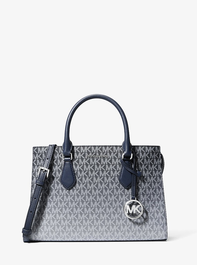 Sheila Medium Ombr&eacute; Signature Logo Satchel in NAVY | Michael Kors