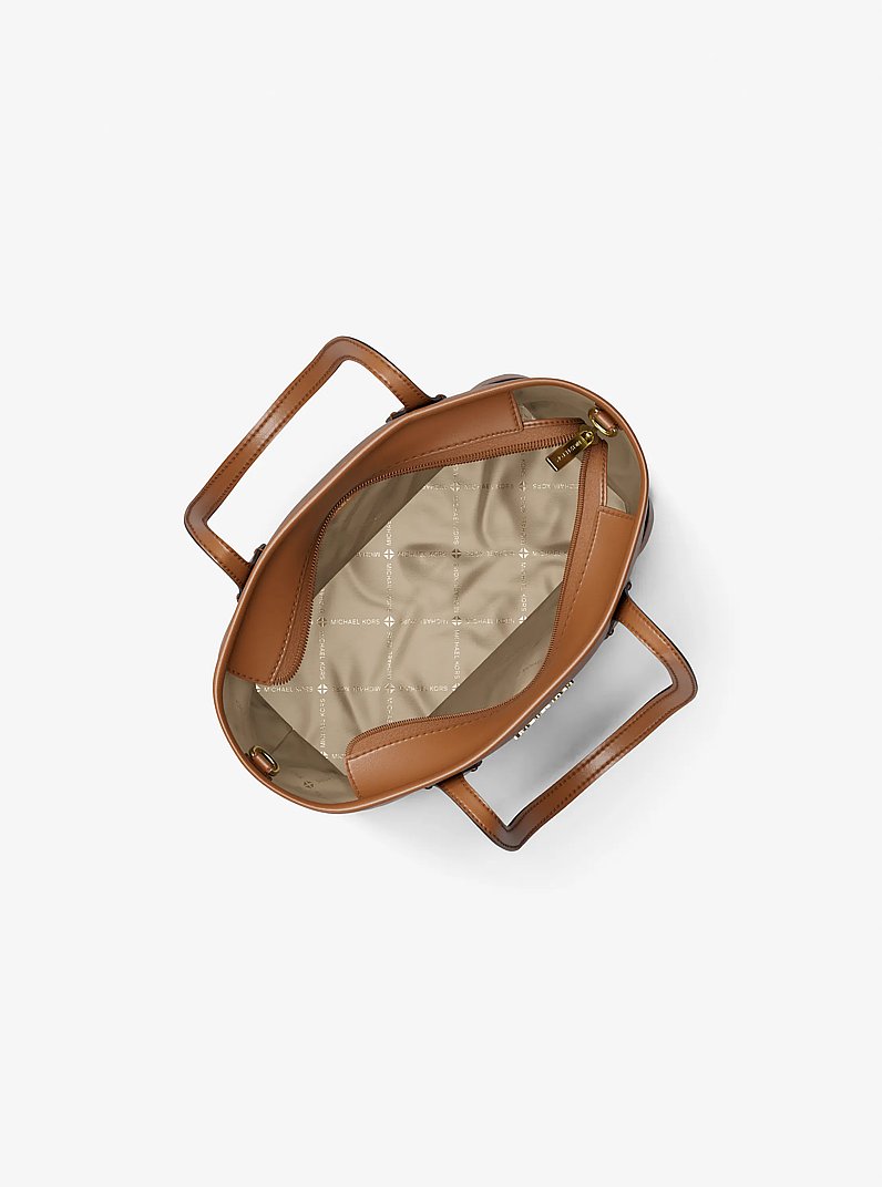 Eva Extra-Small Leather Convertible Tote Bag in LUGGAGE | Michael Kors