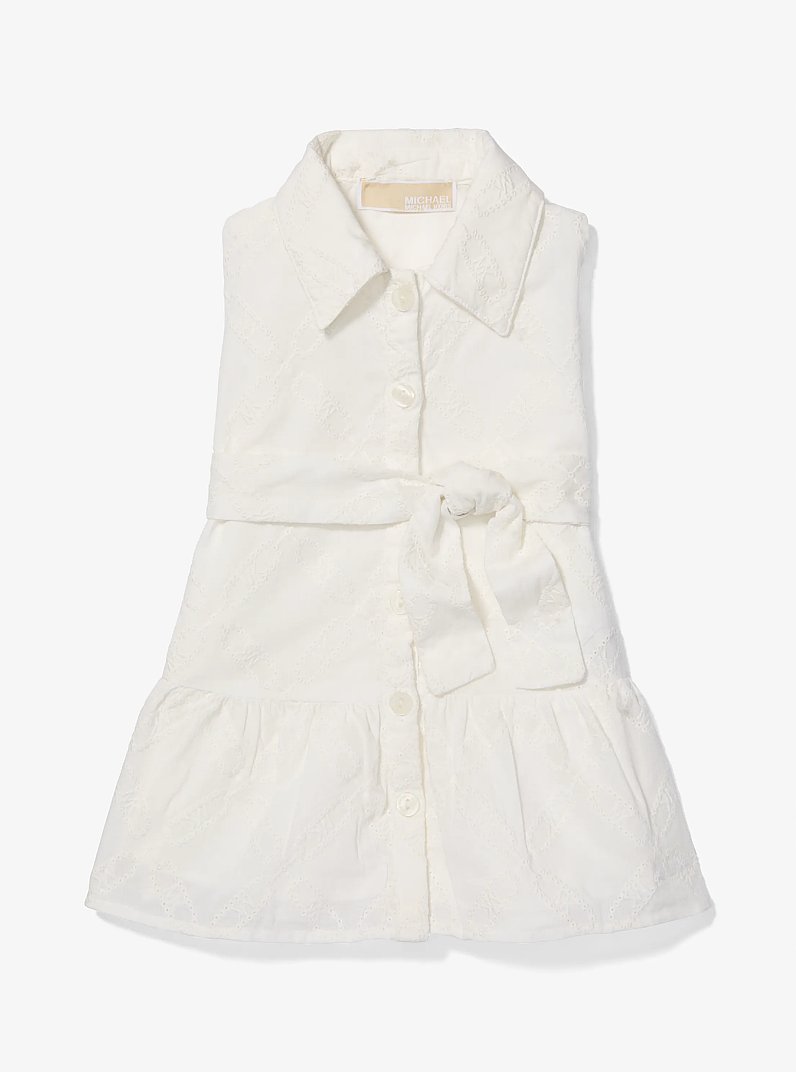 Cotton Belted Polo Baby Dress in WHITE | Michael Kors