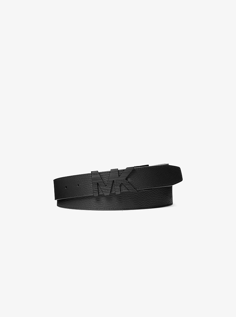 Ceinture r&eacute;versible en cuir et &agrave; logo in NOIR | Michael Kors