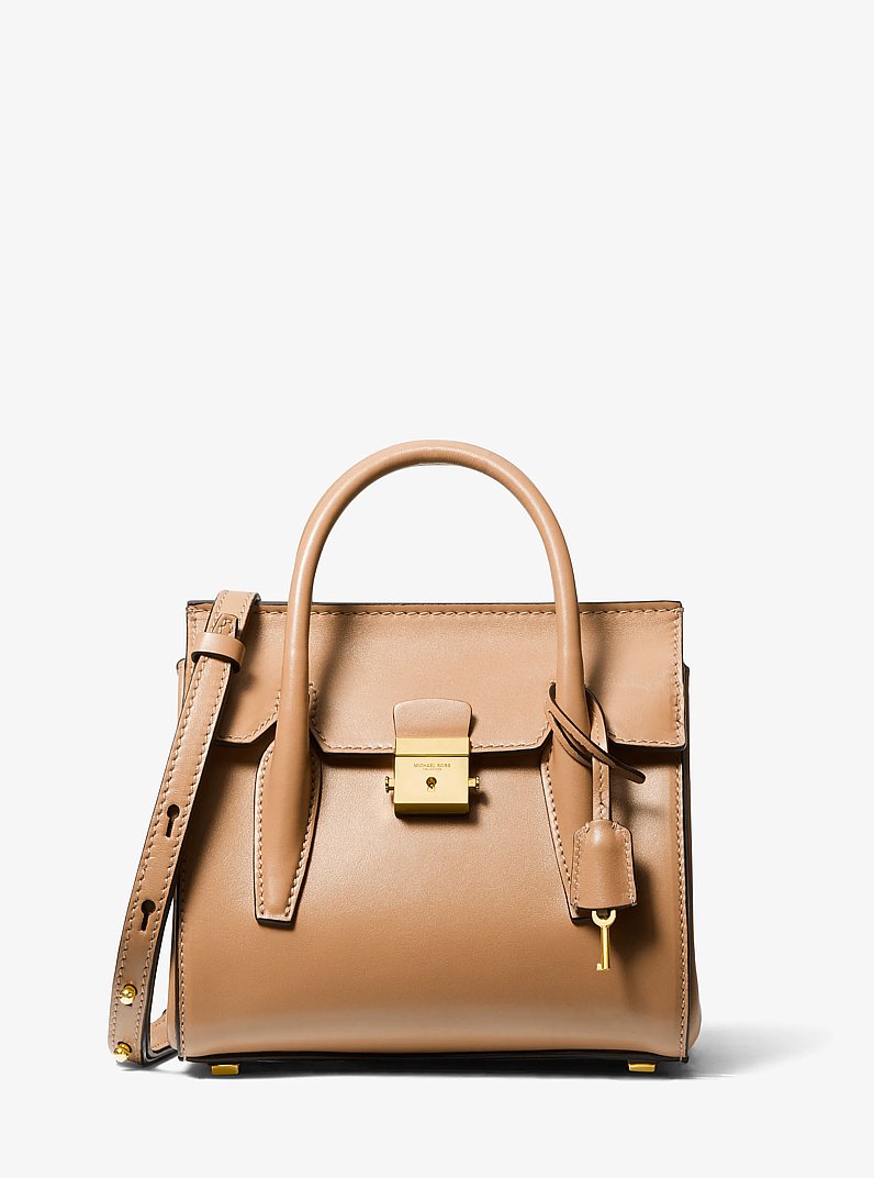 Campbell Mini Leather Satchel in SUNTAN | Michael Kors