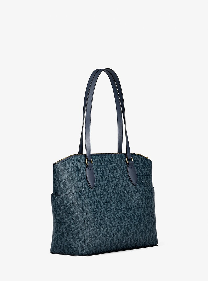 Borsa tote Sienna media con stampa logo in BLU AMMIRAGLIO | Michael Kors