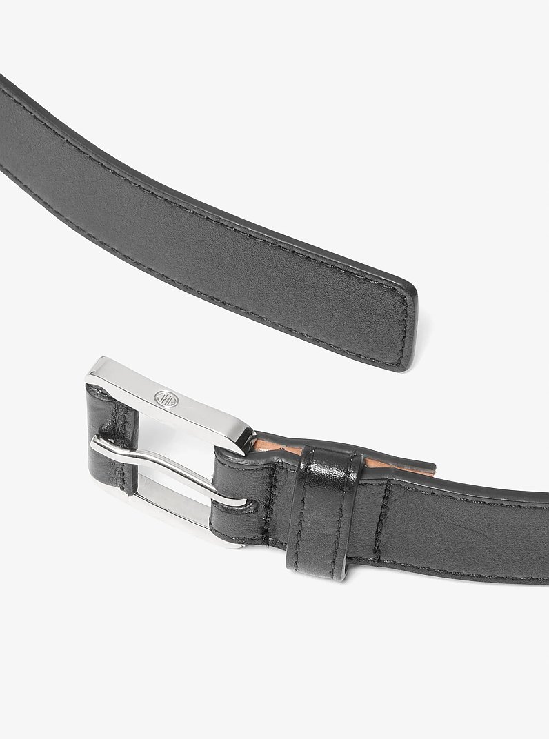 Jodi Leather Trouser Belt in BLACK | Michael Kors