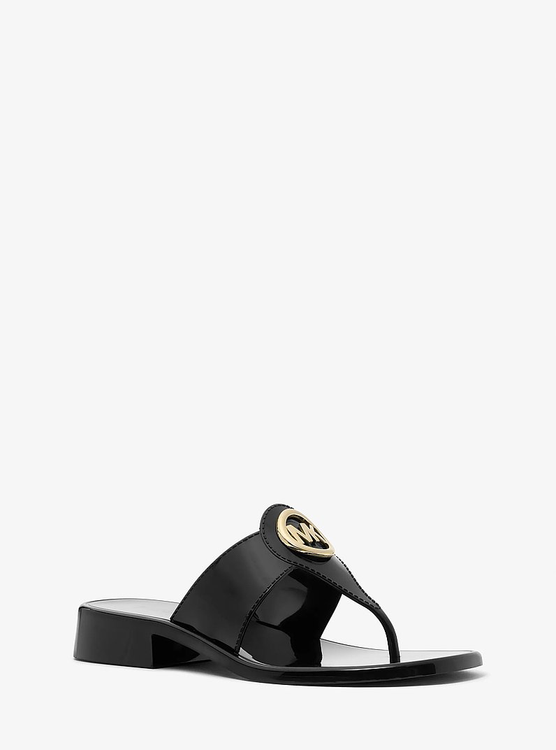 Hannah Jelly T-Strap Sandal in BLACK | Michael Kors