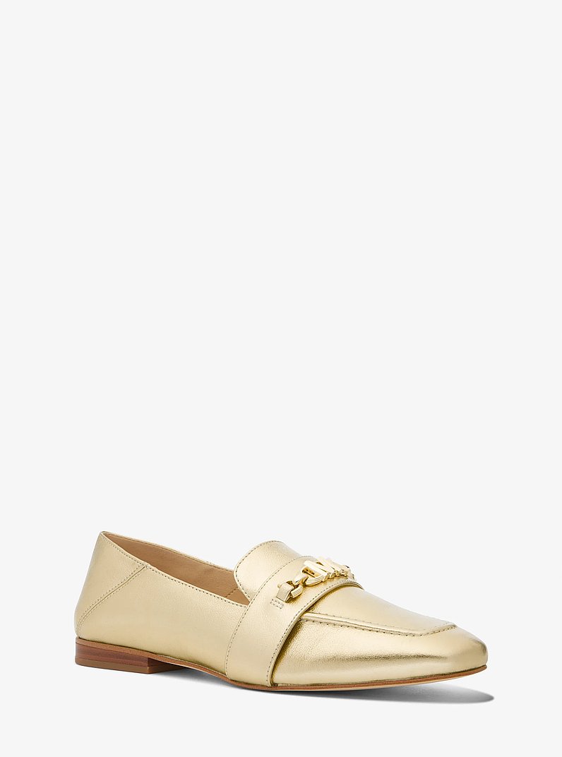 Tiffanie Metallic Leather Loafer in PALE GOLD | Michael Kors