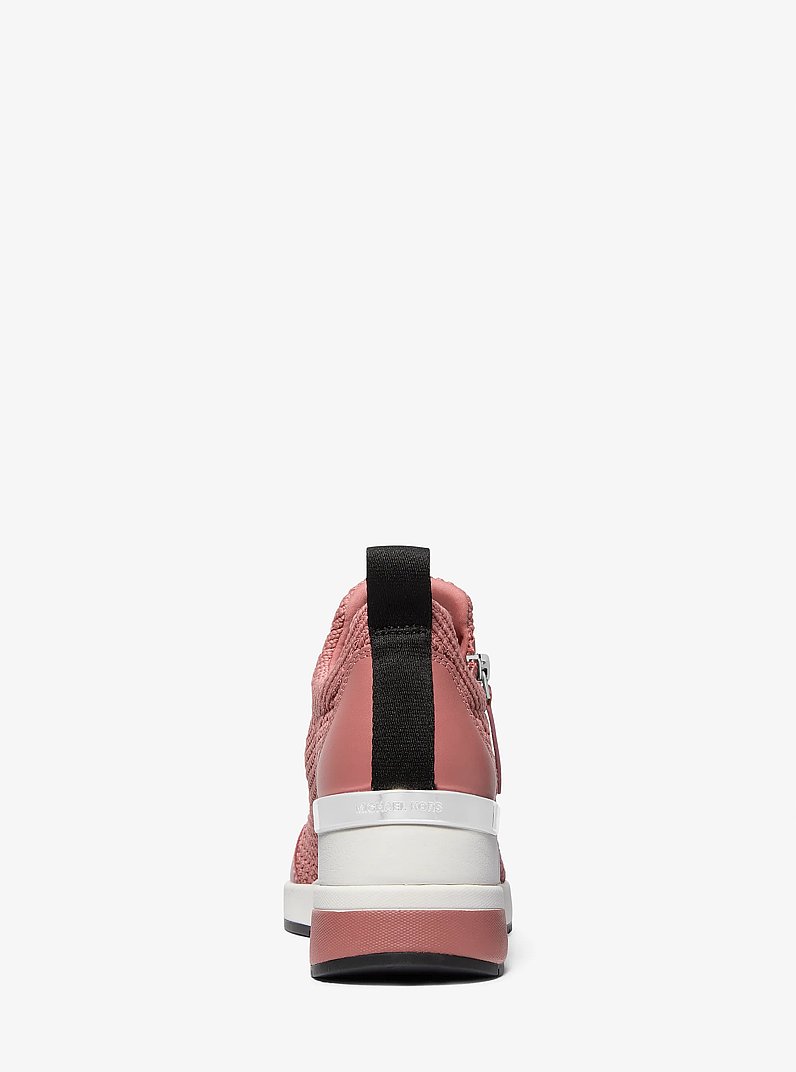 Willis Textured Stretch-Knit Trainer in ROSE | Michael Kors
