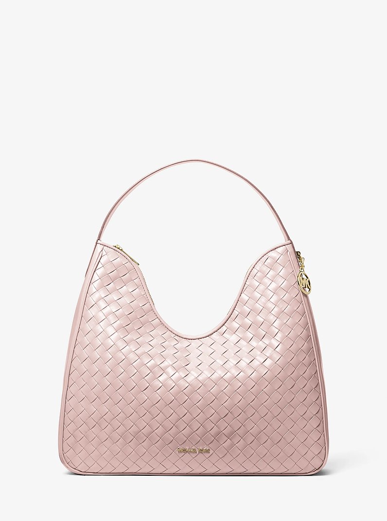 Nayla Medium Woven Shoulder Bag in POWDER BLUSH | Michael Kors