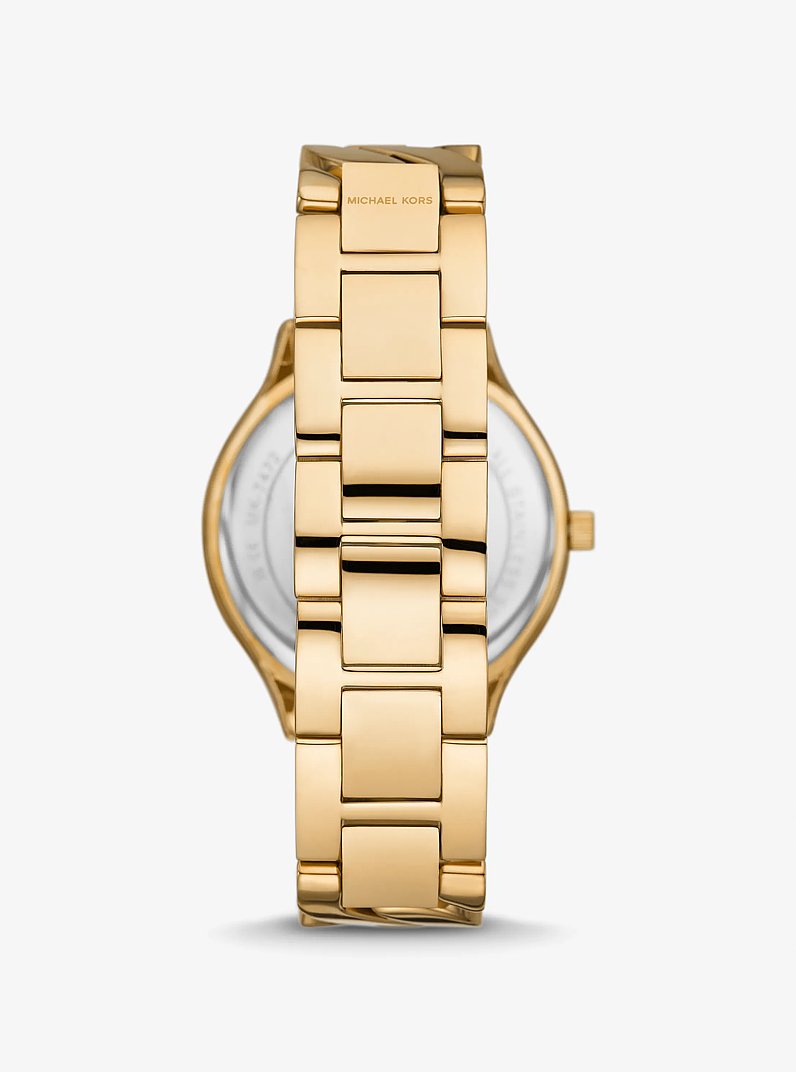 Slim Runway Gold-Tone Curb-Link Watch in GOLD | Michael Kors