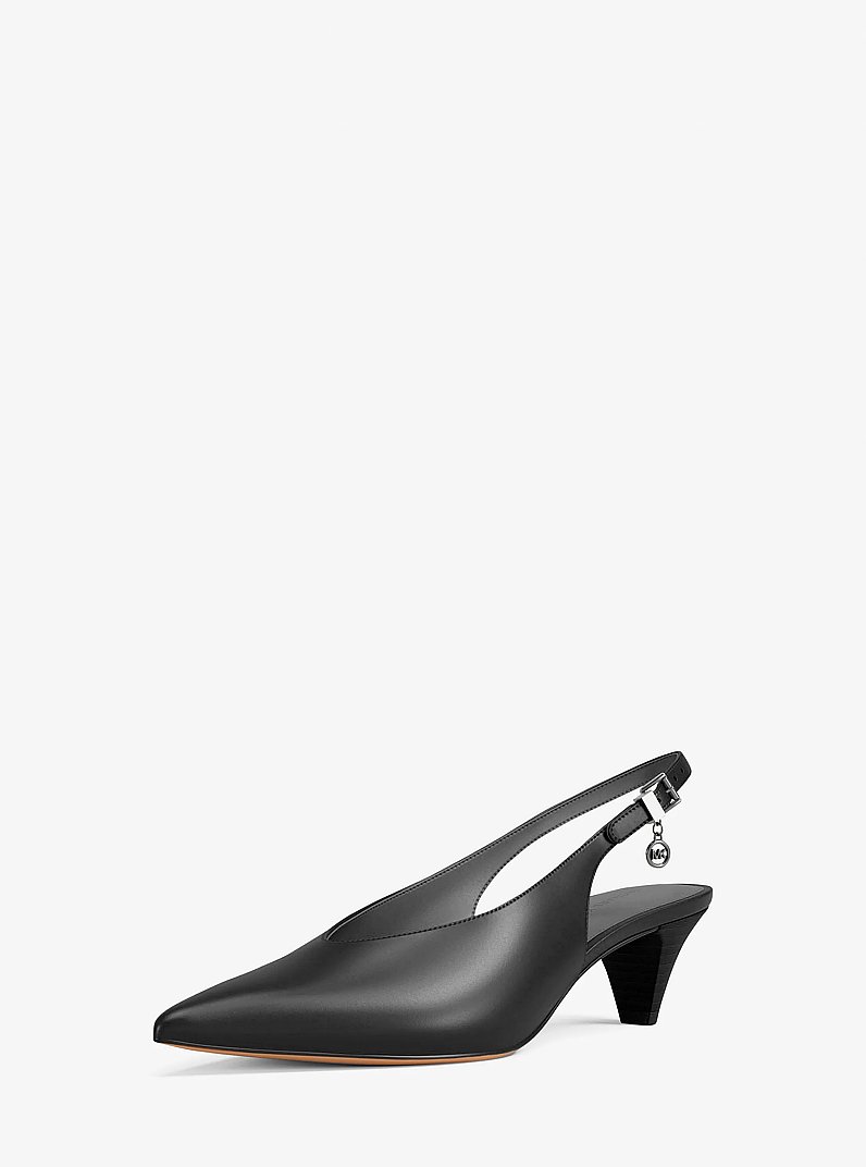 Tonya Leather Slingback Pump in BLACK | Michael Kors