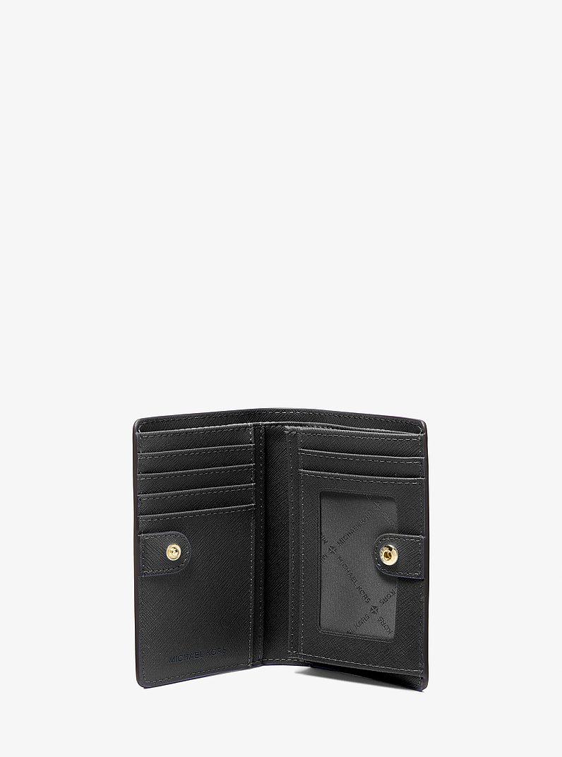 Jet Set Medium Saffiano Leather Wallet in BLACK | Michael Kors