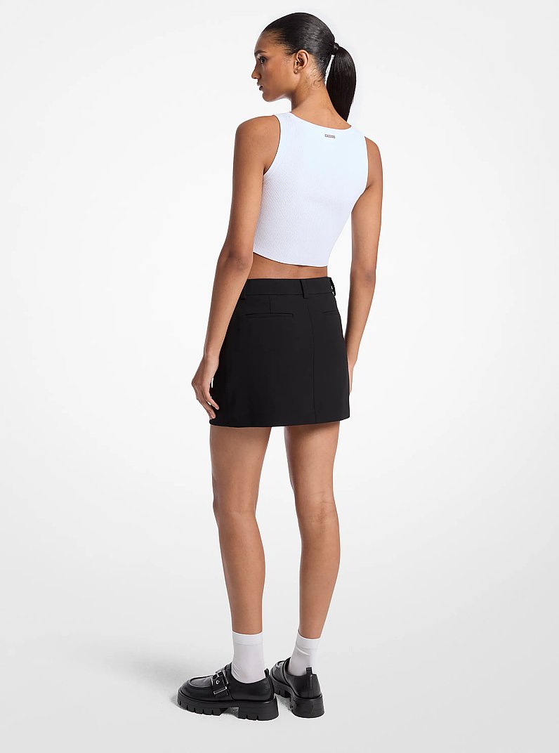 Crepe Mini Skirt in BLACK | Michael Kors