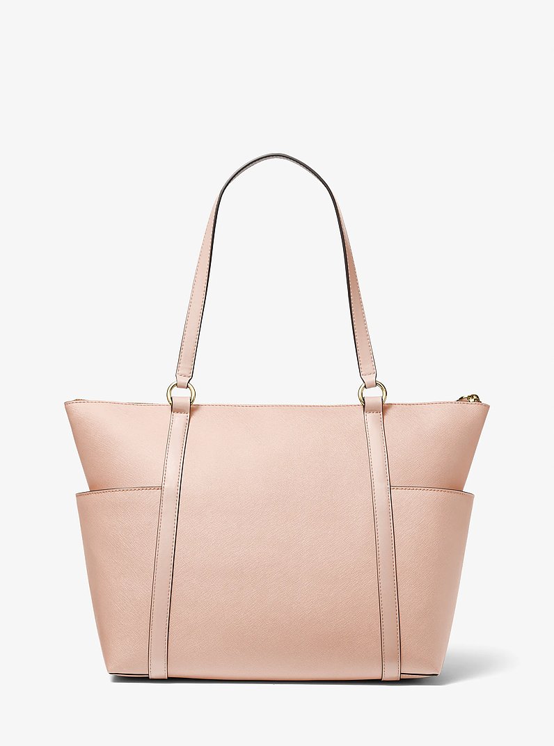 Sullivan Large Saffiano Leather Top-Zip Tote Bag in SOFT PINK | Michael Kors
