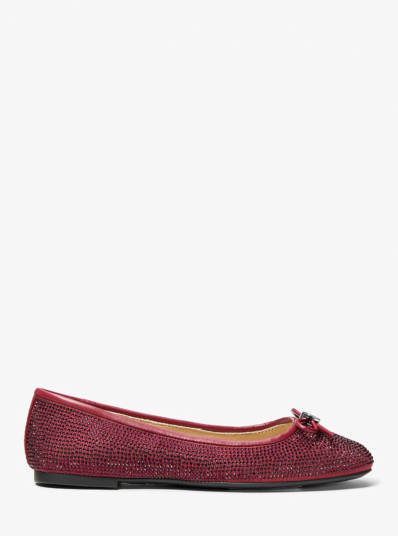 Savannah Embellished Ballet Flat in MAROON | Michael Kors
