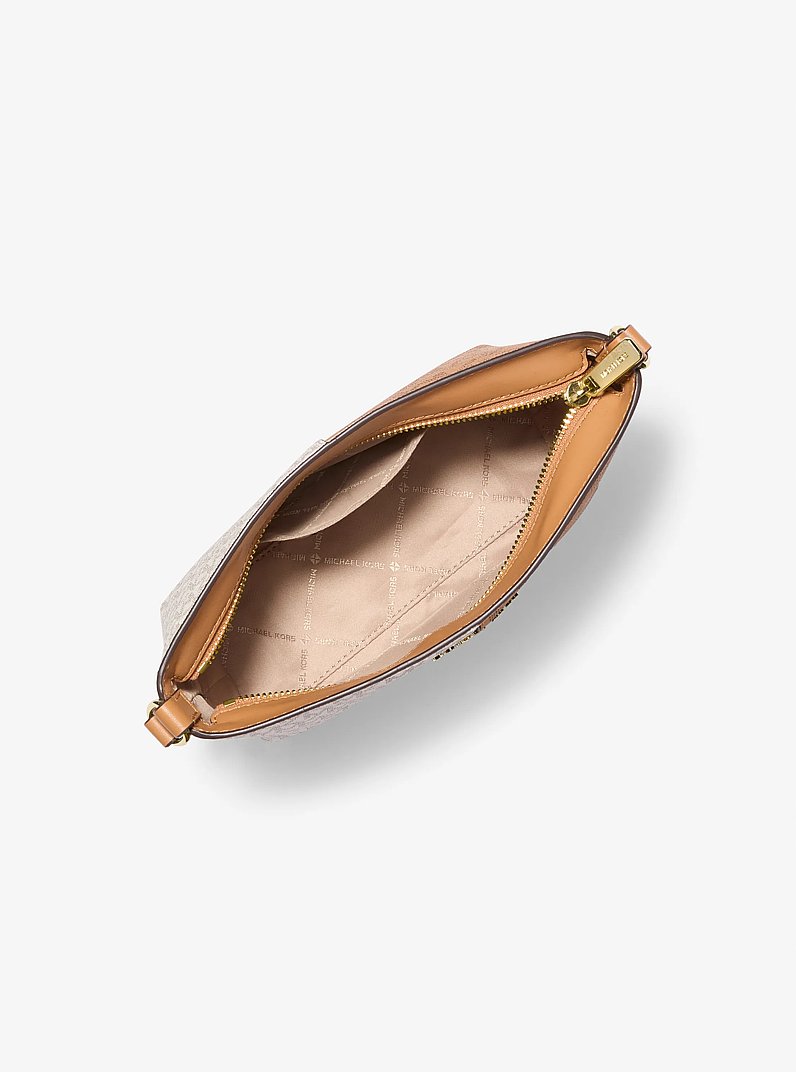 Jet Set Small Two-Tone Logo Crossbody Bag in DEER MULTI | Michael Kors