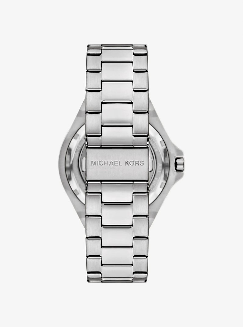 Oversized Lennox Pav&eacute; Silver-Tone Watch in SILVER | Michael Kors