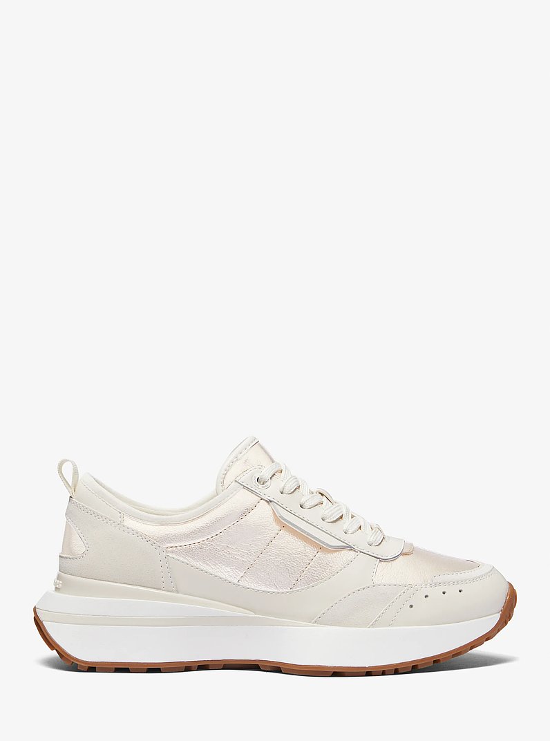 Zapatilla Flynn de piel metalizada