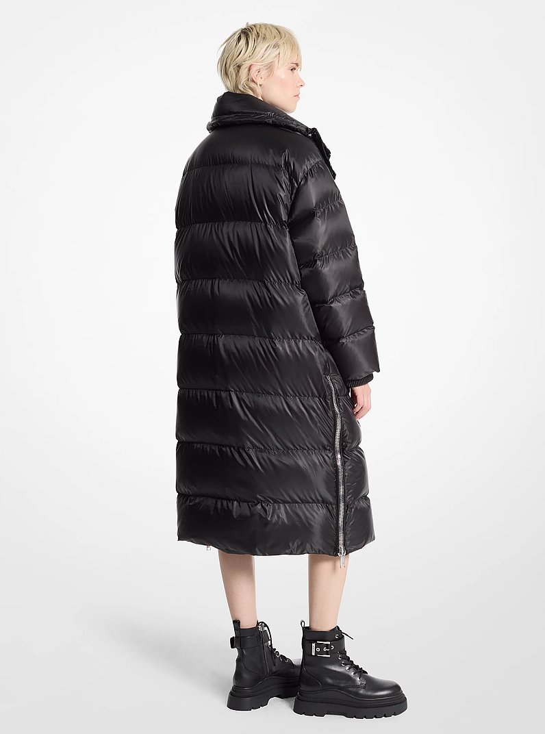 Satin Cir&eacute; Puffer Coat in BLACK | Michael Kors