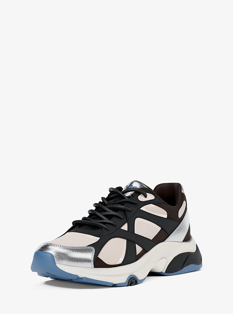 Leo Mixed-Media Trainer in CHOCOLATE COMBO | Michael Kors