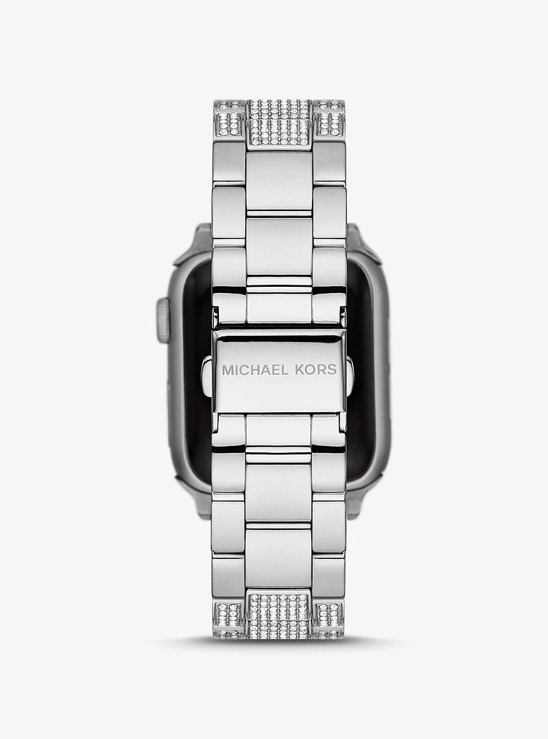 Pav&eacute; Silver-Tone Strap For Apple Watch&reg; in SILVER | Michael Kors