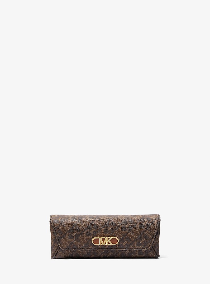 Empire Signature Logo Glasses Case in BROWN/LUGGAGE | Michael Kors