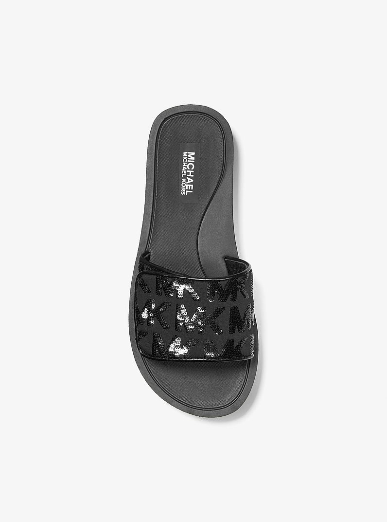 Chancla con plataforma decorada con logotipo in NEGRO | Michael Kors