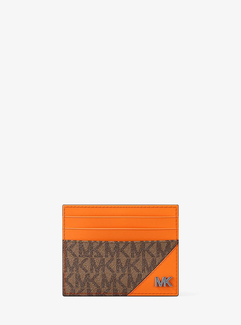 Cooper Signature Logo Card Case in POP ORANGE | Michael Kors