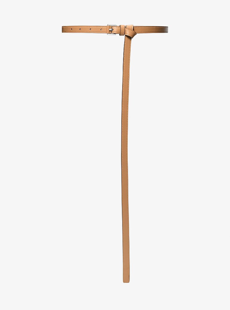 Carolyn Leather Belt in PEANUT | Michael Kors