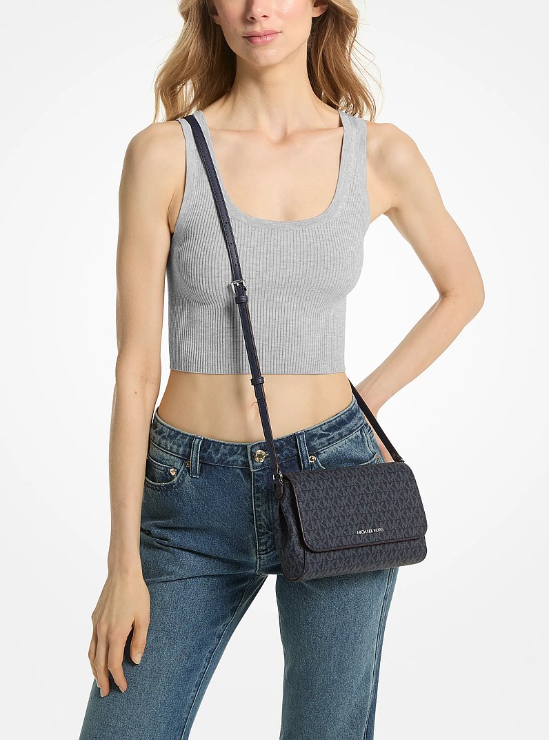 マイケルコース ネイビー Michael Kors Jet Set Travel Medium Top Zip Tote Navy Multi MK