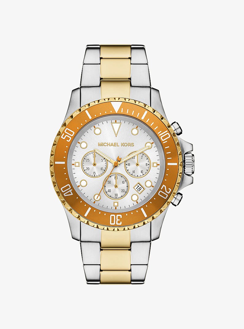 Oversized Everest Two-Tone Watch in POP ORANGE | Michael Kors