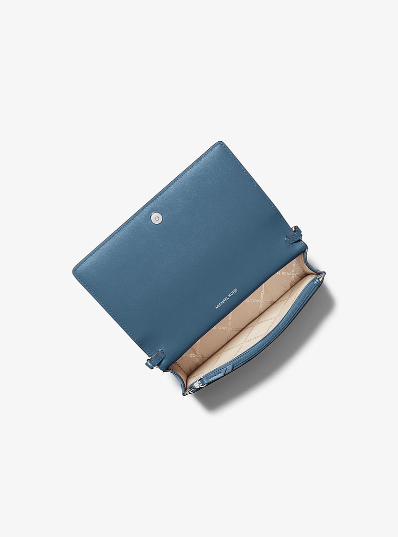 Jet Set Medium Pebbled Leather Crossbody Bag in DK CHAMBRAY | Michael Kors